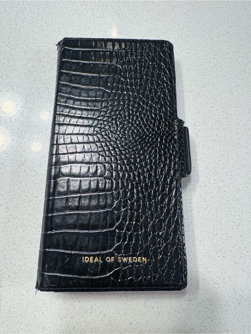 IDEAL OF SWEDEN Black Croc Wallet Phone Case